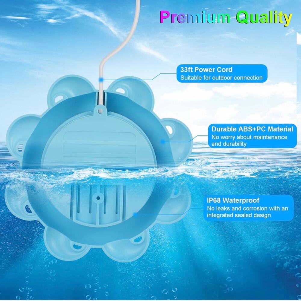 Professional LED Pool Lights, 2 Pack, Color Changing, Remote Control App Control - Picture 14 of 14